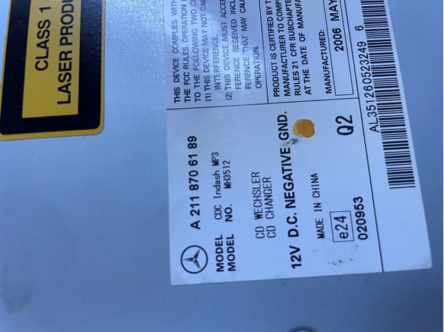 Магнітола A2118706189 MERCEDES