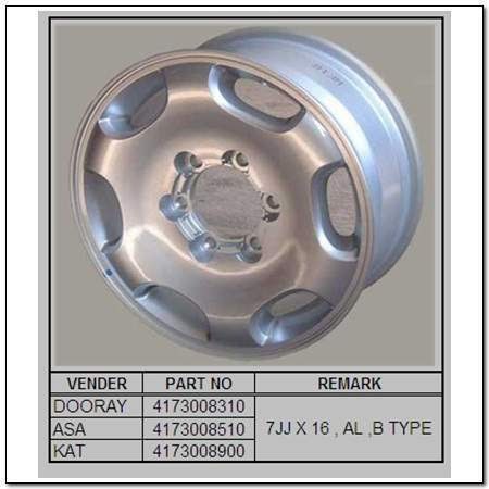 Диски колісні литі (легкосплавні, титанові) 4173008310 Ssang Yong