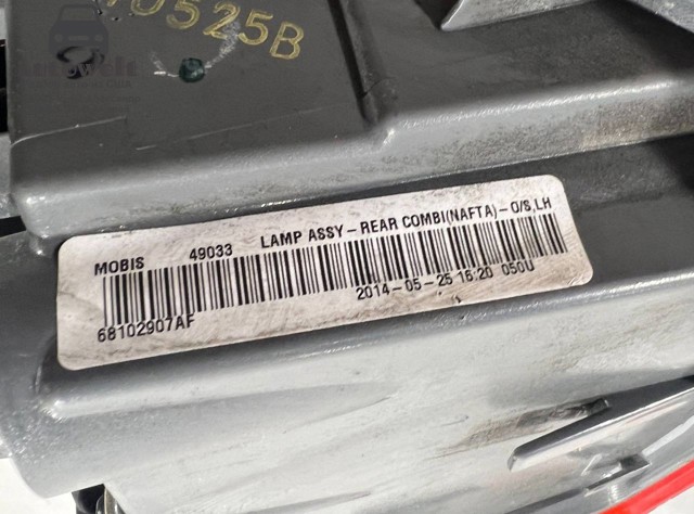 Задній лівий зовнішній ліхтар 68102907AF CHRYSLER