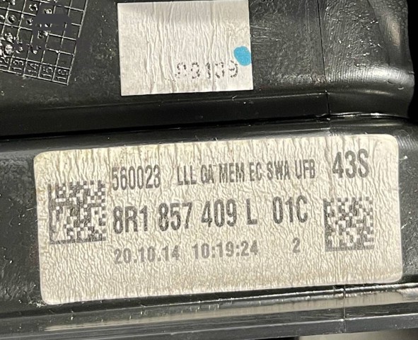 Бічне дзеркало заднього виду ліве 8R1857409L VAG