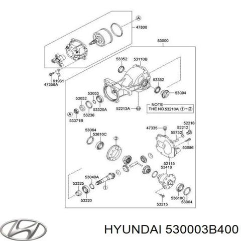 Редуктор середнього моста (головна передача) Hyundai Santa Fe 2