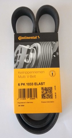 Ремінь приводний, агрегатів 6PK1033 CONTINENTAL
