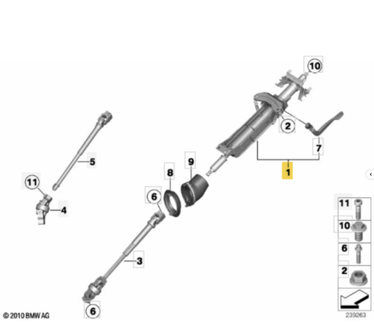 Колонка рульового управління 32306854045 BMW