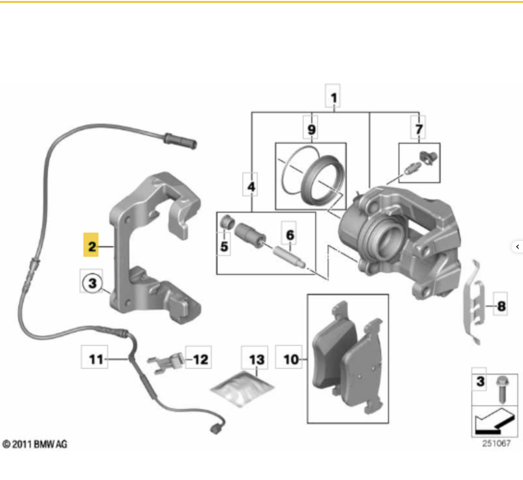 Скоба супорта переднього 34106856387 BMW