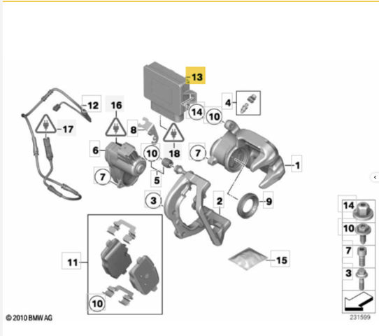 Блок стоянкового гальма 34436887358 BMW