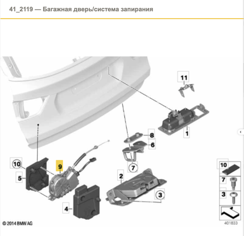 Мотор (клапан) дотягування багажника 51247249578 BMW