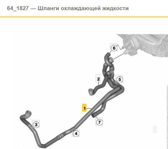 Шланг радіатора опалювача/грубки 64219179582 BMW