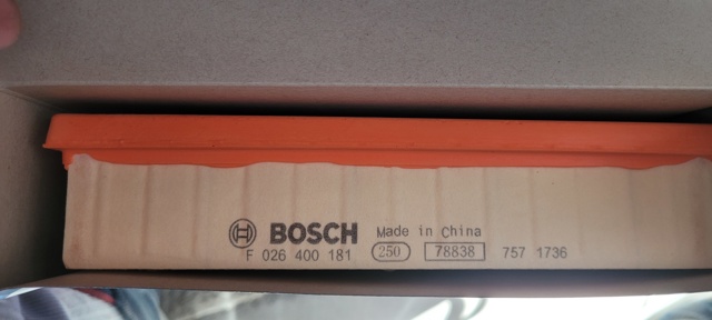 Елемент повітряного фільтра F026400181 BOSCH