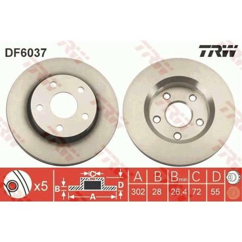Гальмо дискове переднє DF6037 TRW