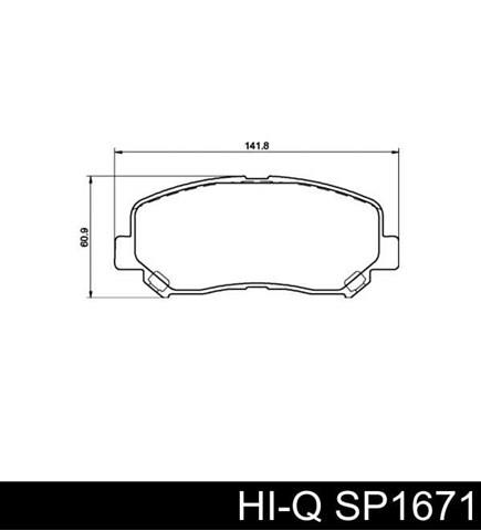 Передні гальмівні колодки SP1671 HI-Q