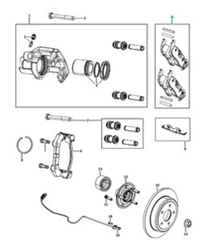 Колодки гальмівні задні, дискові 68052386AB CHRYSLER