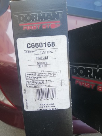Трос стоянкового гальма задній лівий C660168 DORMAN