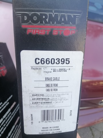 Трос ручного гальма передній C660395 DORMAN