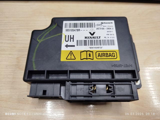 Блок управління airbag 985105478R RENAULT