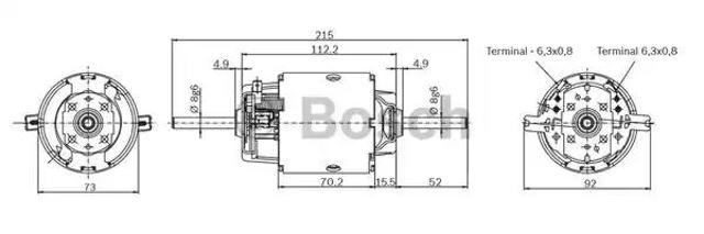 Електромотор пічки 0130111042 BOSCH