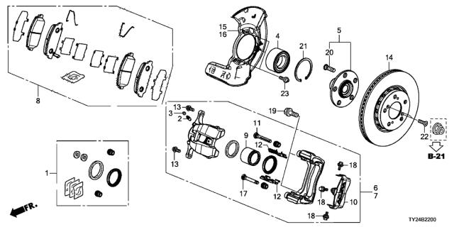 Ремкомплект гальмівної системи 01463TX4A01 HONDA