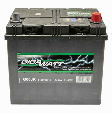 Auto акб  акумуляторна батарея gigawatt asia прав [+] 12v 60ah 510a 232173225 0185756012