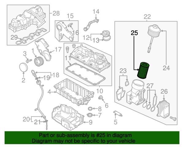 Auto фільтр масляний vw 1.6 - 2.0tdi 10-