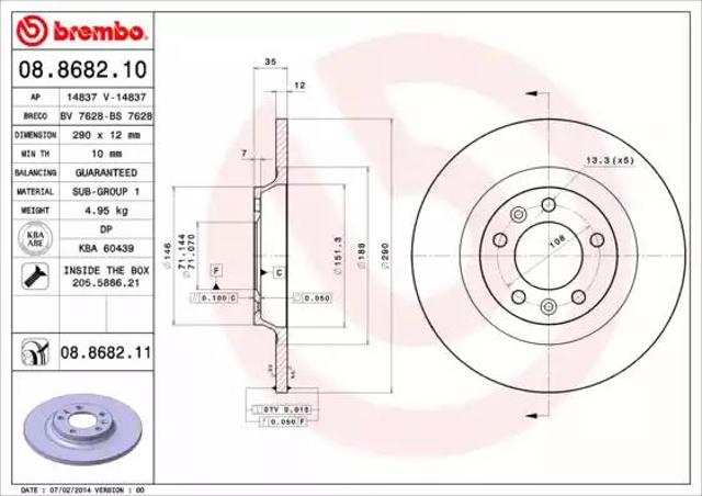 Дискові гальма 08868210 BREMBO
