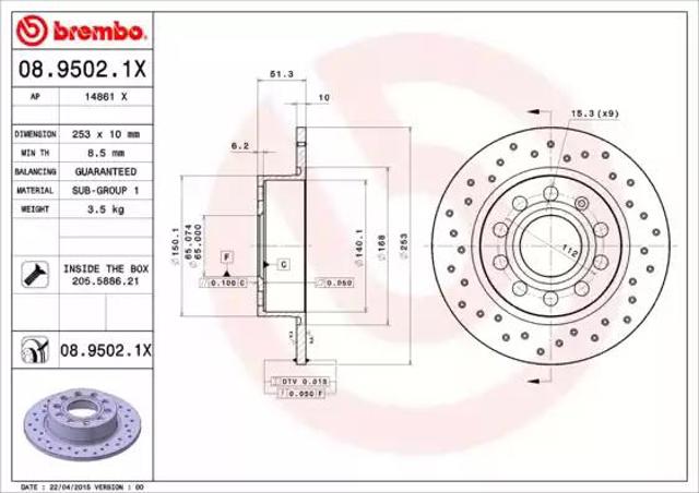 Дискові гальма 0895021X BREMBO
