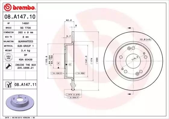 Дискові гальма 08A14710 BREMBO