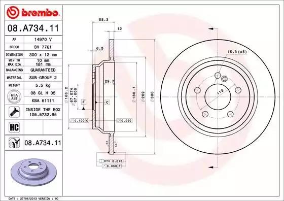 Дискові гальма 08A73411 BREMBO
