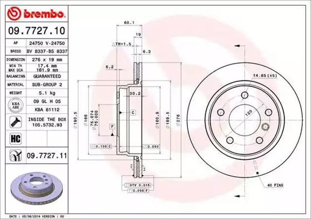 Дискові гальма 09772711 BREMBO