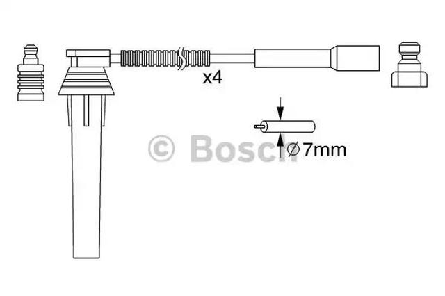 Провід високовольтні, комплект 0986357052 BOSCH