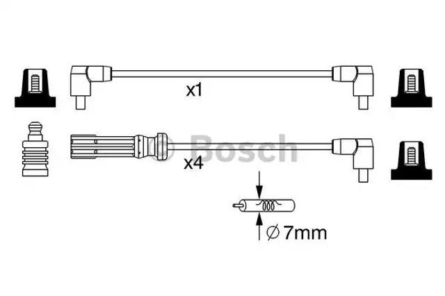 Дріт високовольтний 0986357244 BOSCH