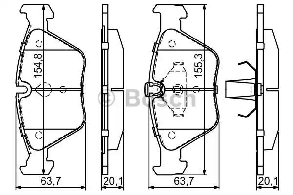 Autooil bosch колодки гальмівні перед. bmw 5-serie e39 -11/1996 0986424485