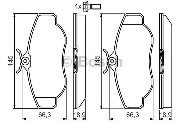 Колодки гальмівні передні, дискові 0986424565 BOSCH