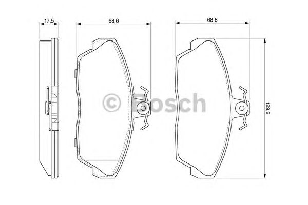 Колодки гальмівні передні, дискові 0986424566 BOSCH