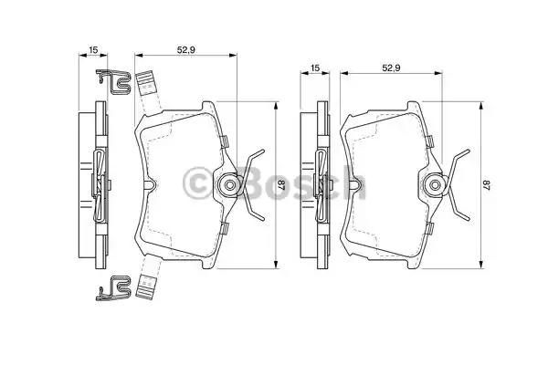 Колодки гальмівні задні, дискові 0986424661 BOSCH