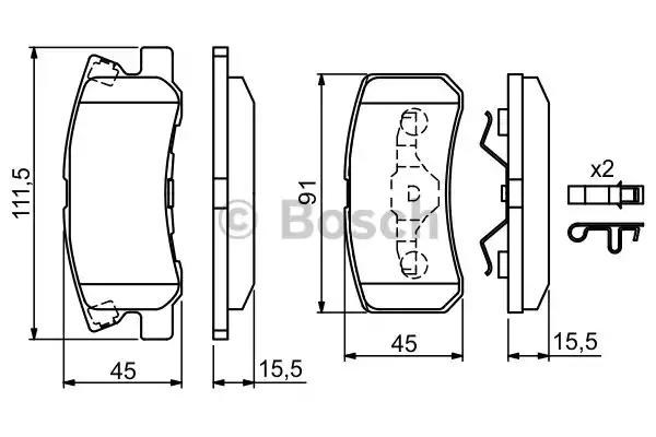 Комплект задніх колодок 0986424717 BOSCH