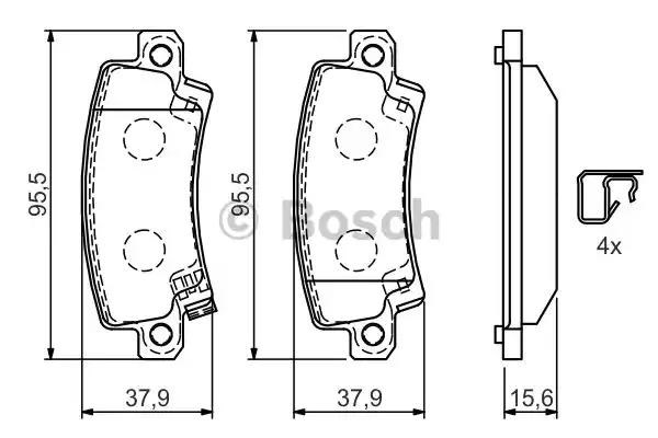 Задні гальмівні колодки 0986424790 BOSCH