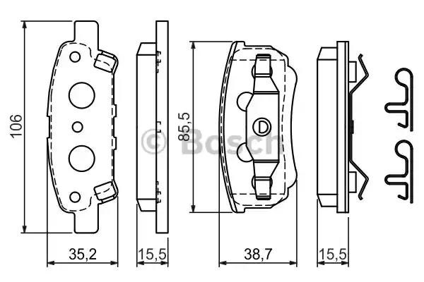 Комплект задніх колодок 0986424814 BOSCH