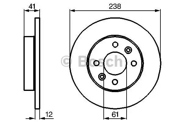 Диск гальмівний передній 0986478105 BOSCH