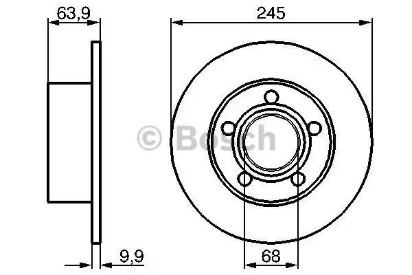 Диск гальмівний задній 0986478132 BOSCH