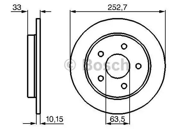 Диск гальмівний задній 0986478196 BOSCH