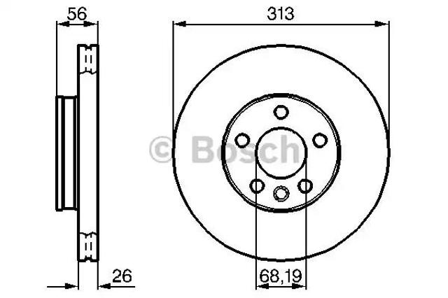 Диск гальмівний передній 0986478296 BOSCH