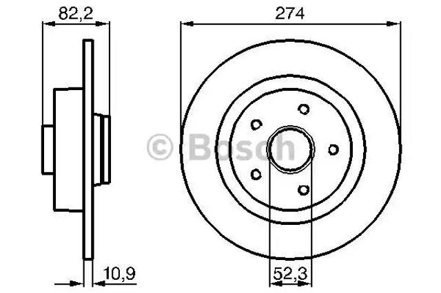 Диск заднього гальма 0986478744 BOSCH