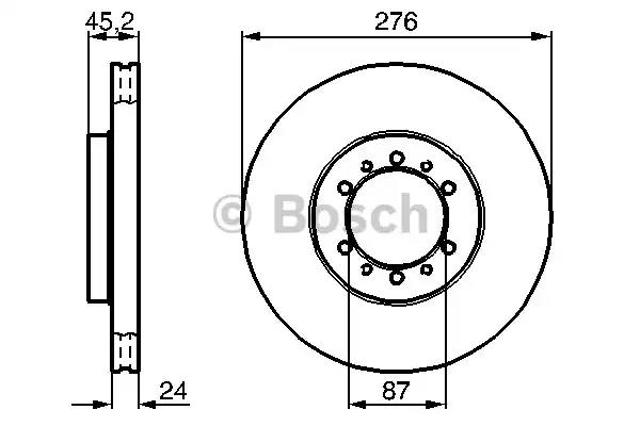 Диск гальмівний передній 0986478844 BOSCH