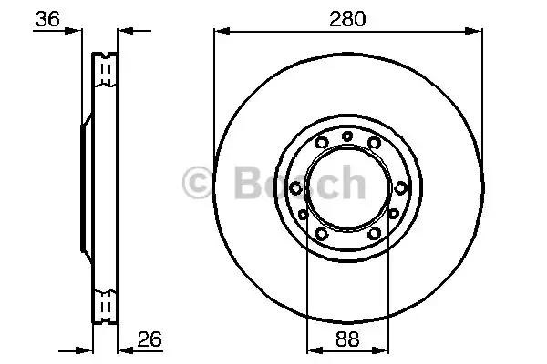 Диск переднього гальма 0986478854 BOSCH