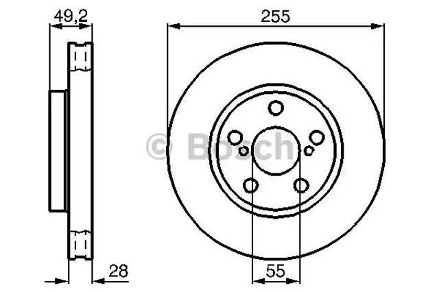 Диск переднього гальма 0986478858 BOSCH