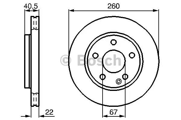 Диск гальмівний передній 0986478875 BOSCH