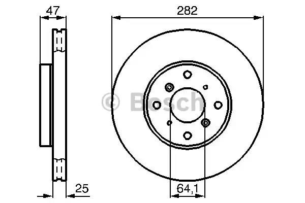 Autooil bosch honda диск гальмівний передній accord 1.8i 16v 98- 0986478982
