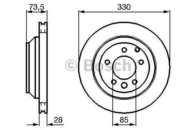 Диск заднього гальма 0986479095 BOSCH