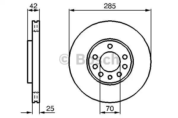 Диск переднього гальма 0986479107 BOSCH