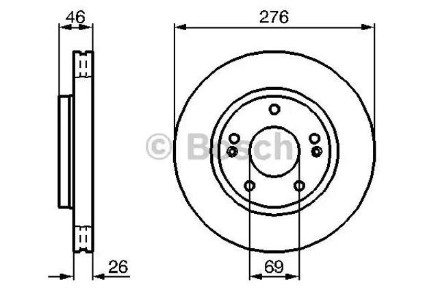 Гальмо дискове переднє 0986479124 BOSCH