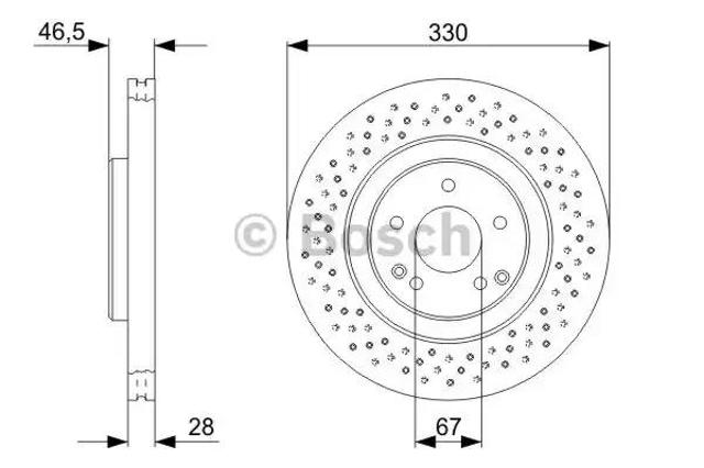 Диск гальмівний передній 0986479135 BOSCH